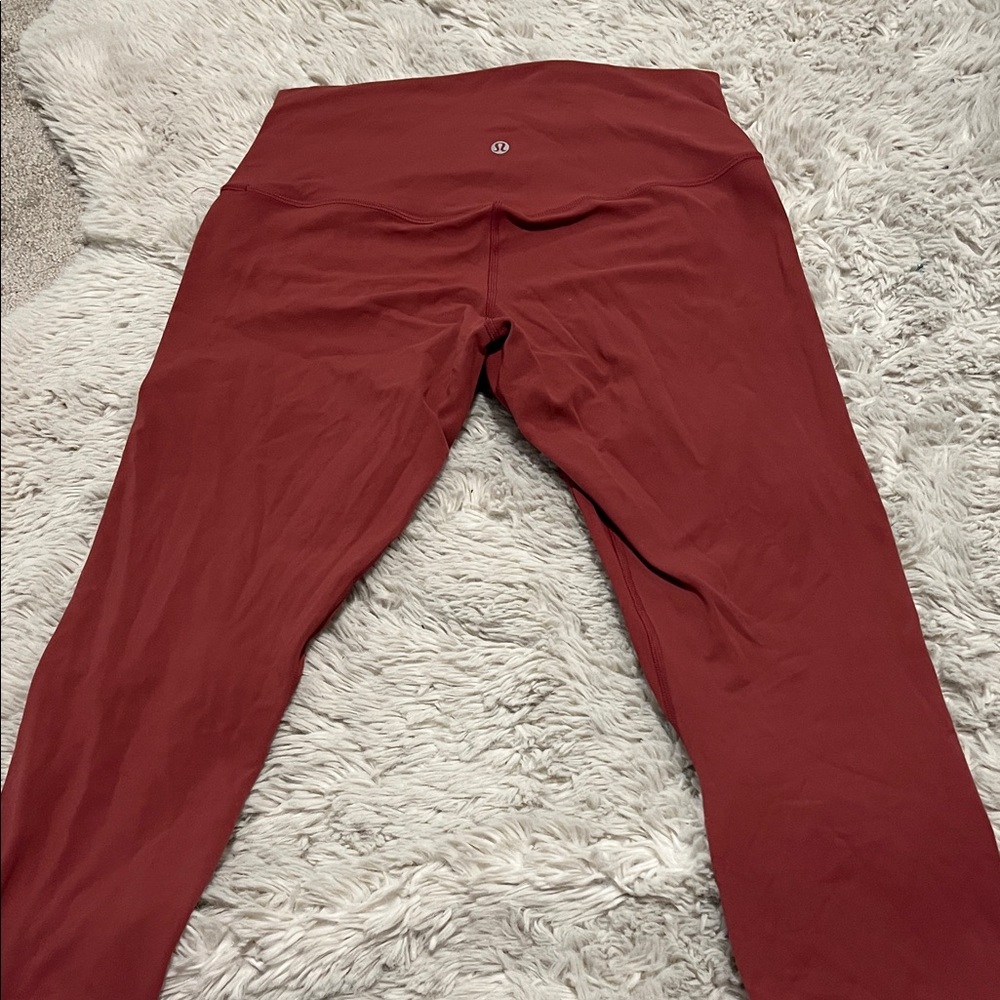 Red High-Waisted Leggings